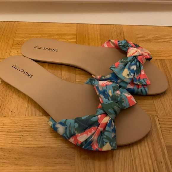 Call It Spring Colourful Bow Sandals - Picture 1 of 4